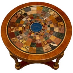 Italian Late 19th Century Neoclassical St. Mahogany Marble Specimen Side Table