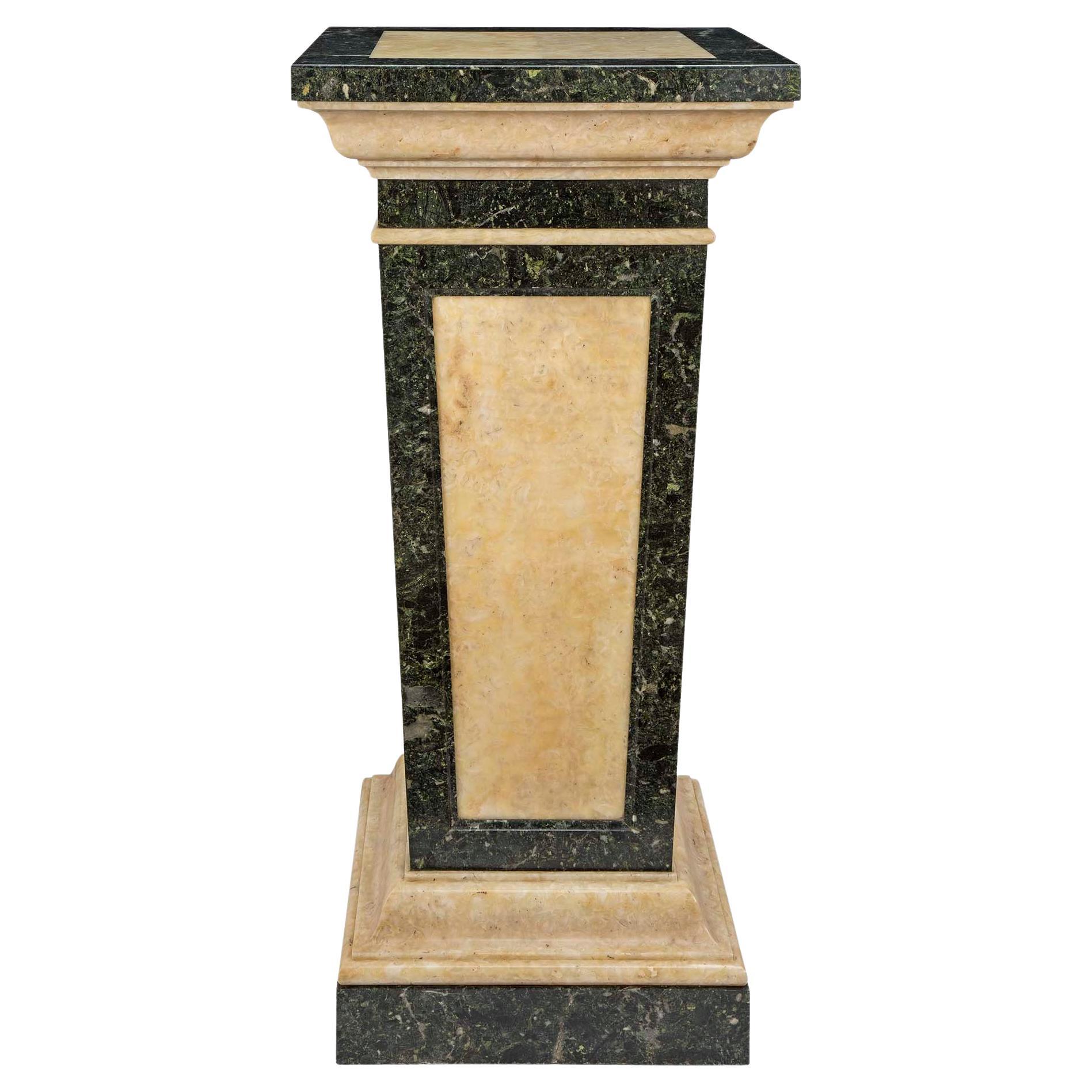 Italian Late 19th Century Neoclassical Style Alabaster and Marble Pedestal
