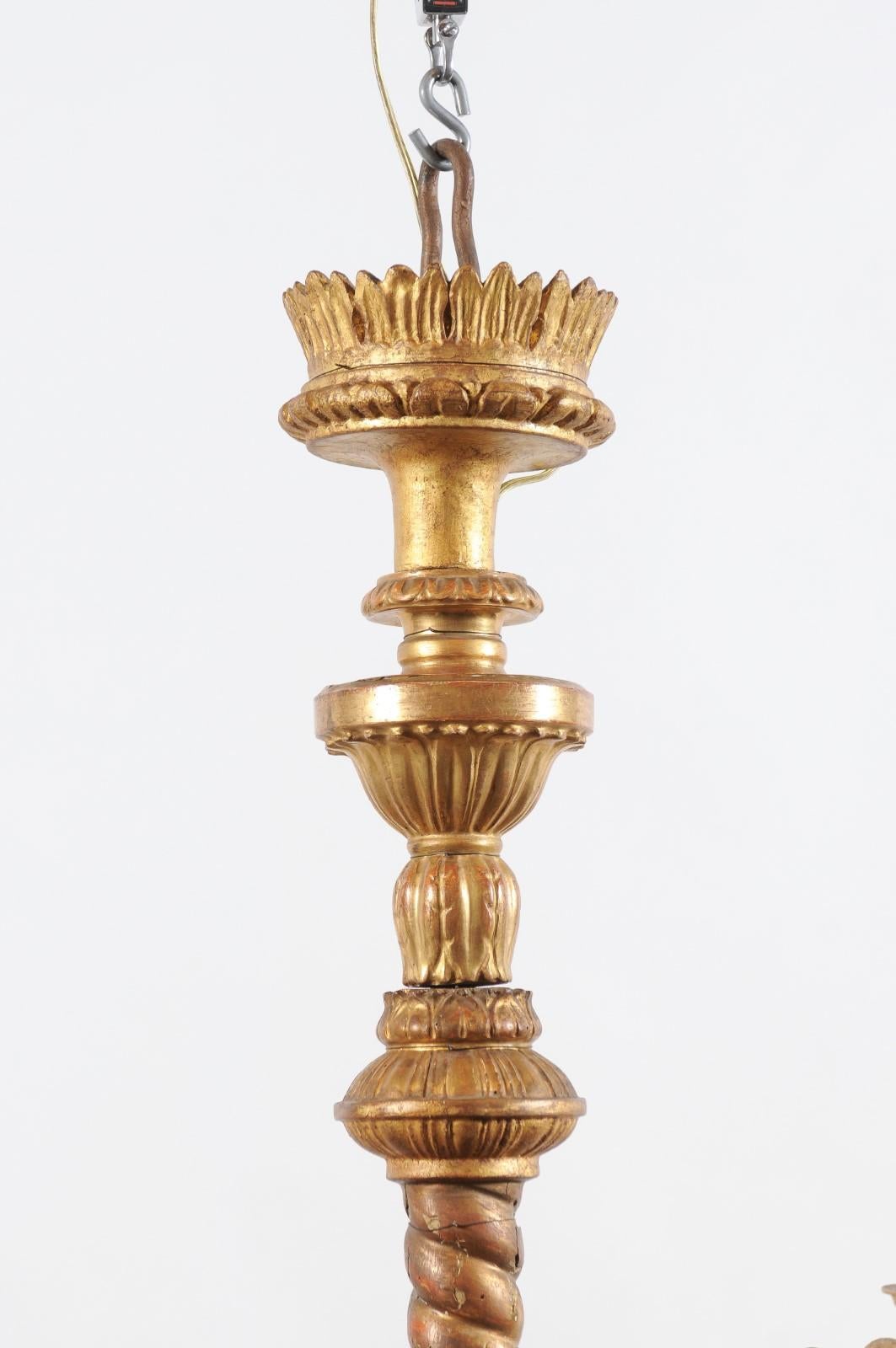 Italienisches Paket im neoklassischen Stil des späten 19. Jahrhunderts Vergoldetes und bemaltes Holz und Metall  im Angebot 1
