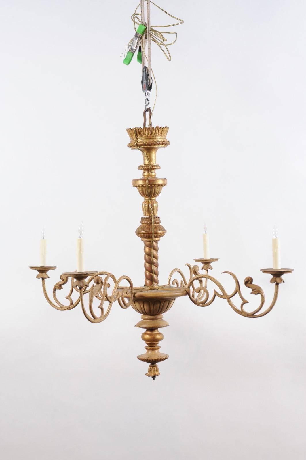 Italian Late 19th Century Neoclassical Style Parcel Gilt & Painted Wood & Metal  For Sale 3
