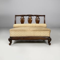 Sillones de estilo italiano de finales del siglo XIX en madera y tela beige, años 30