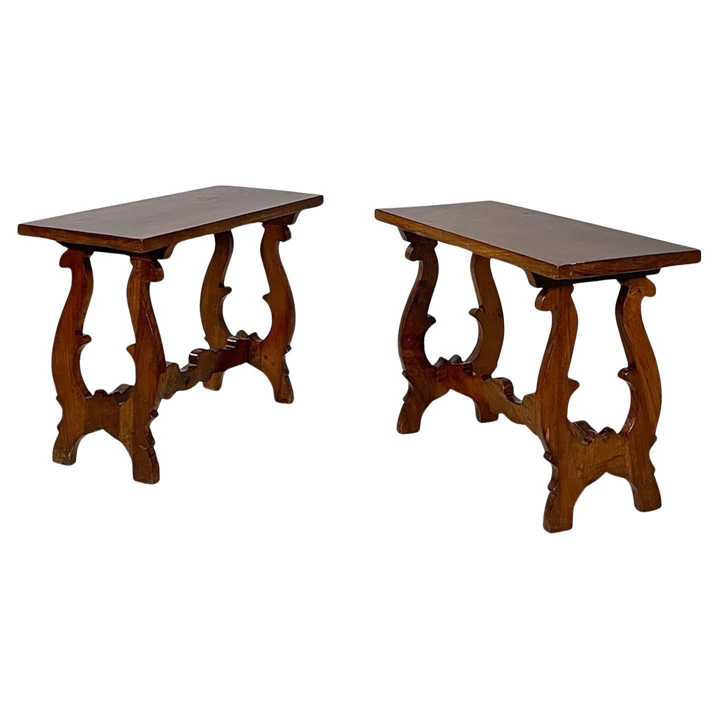 Tables basses italiennes de la fin du XIXe siècle en bois finement ouvragé, années 1930