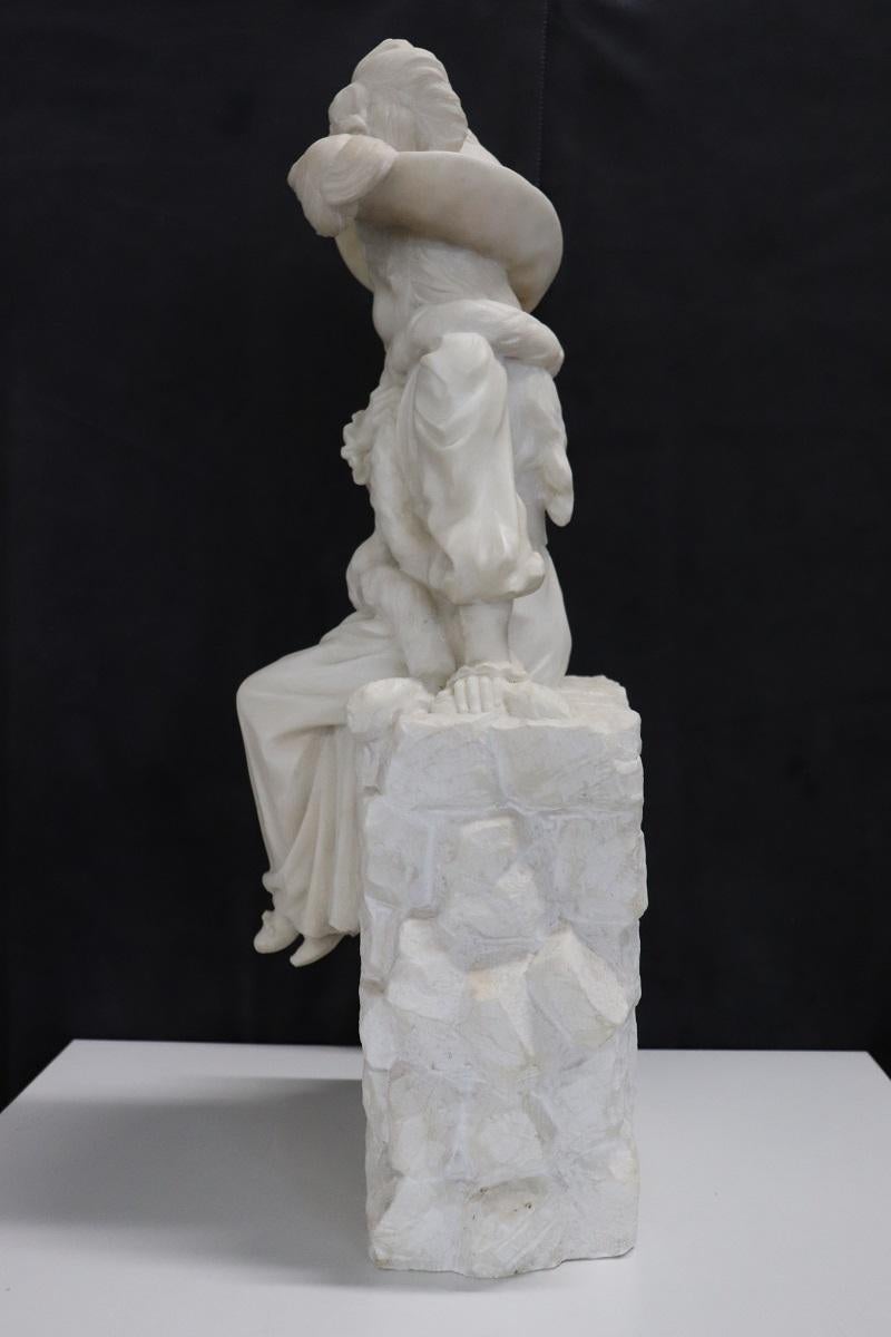 Scultura antica in marmo bianco italiana della fine del XIX secolo 4