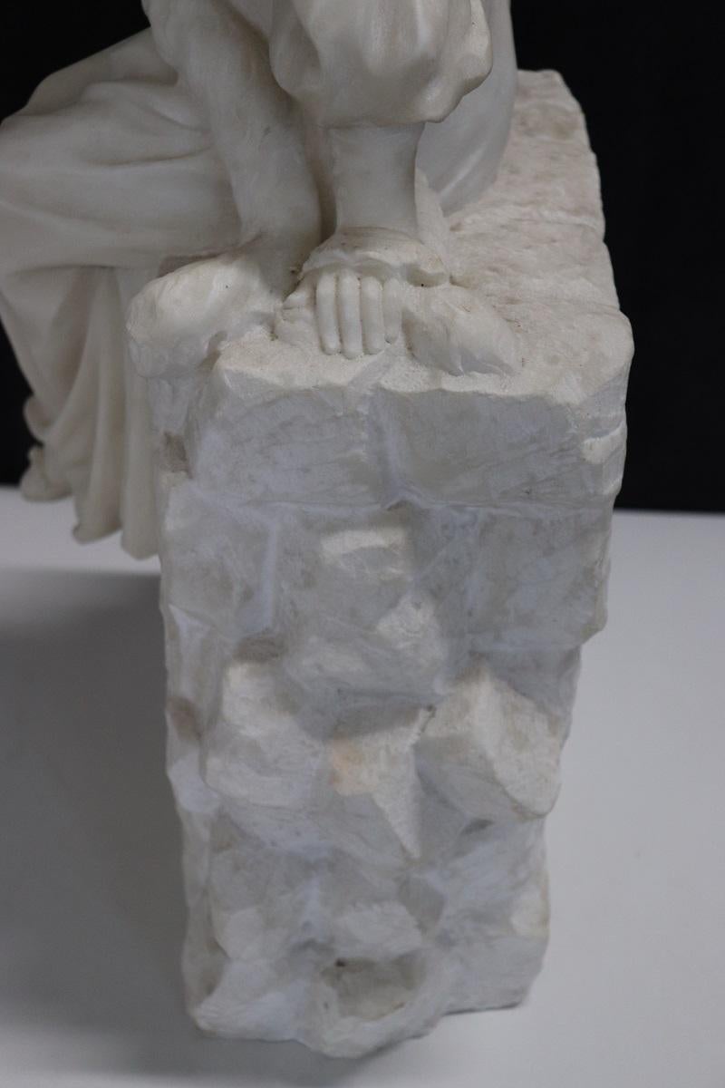 Scultura antica in marmo bianco italiana della fine del XIX secolo 5