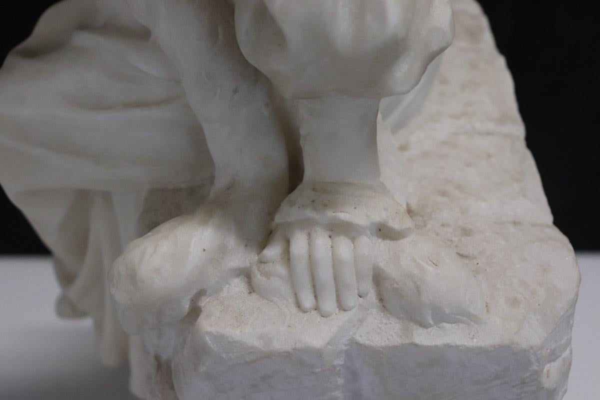 Scultura antica in marmo bianco italiana della fine del XIX secolo 6