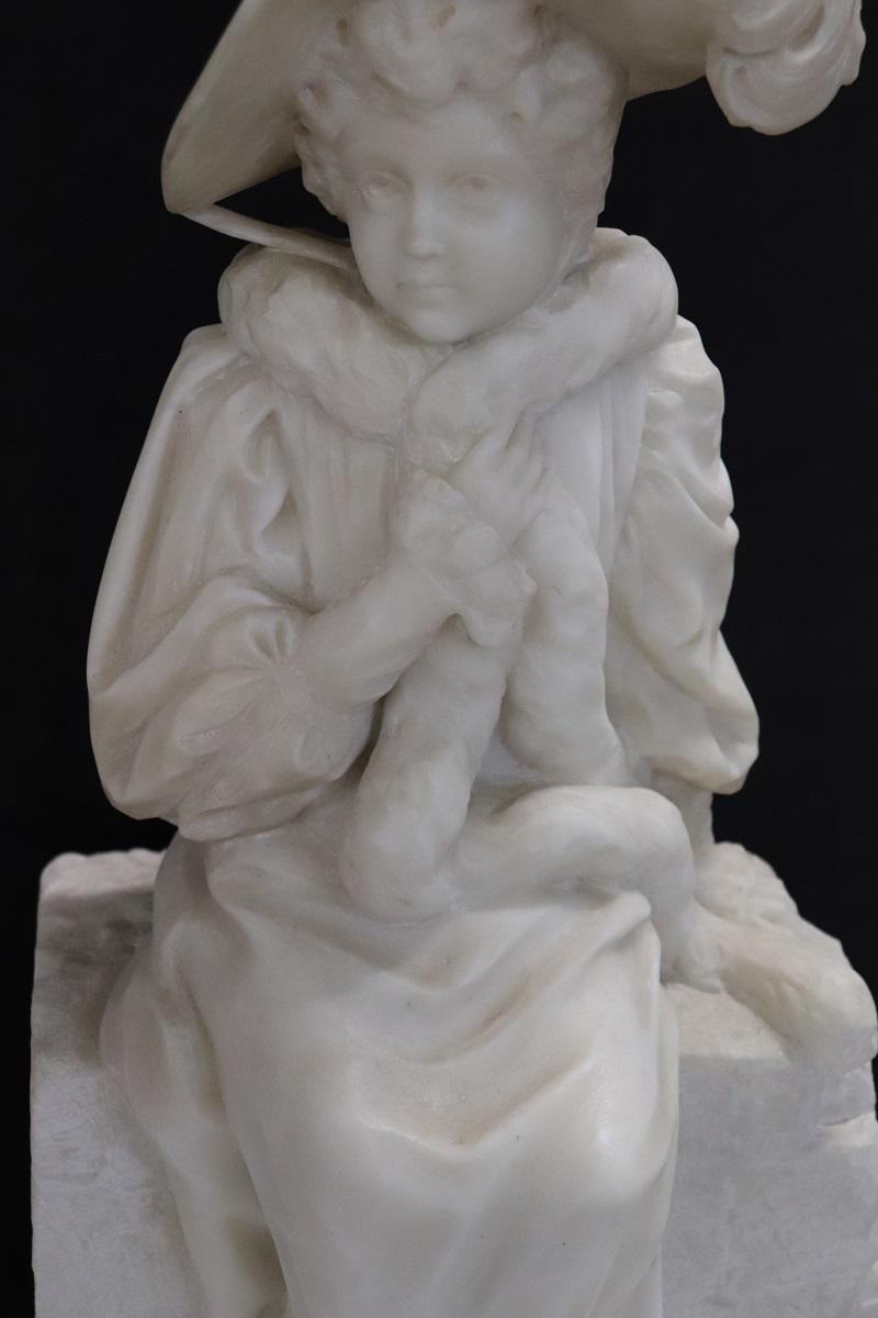 Italiano Scultura antica in marmo bianco italiana della fine del XIX secolo