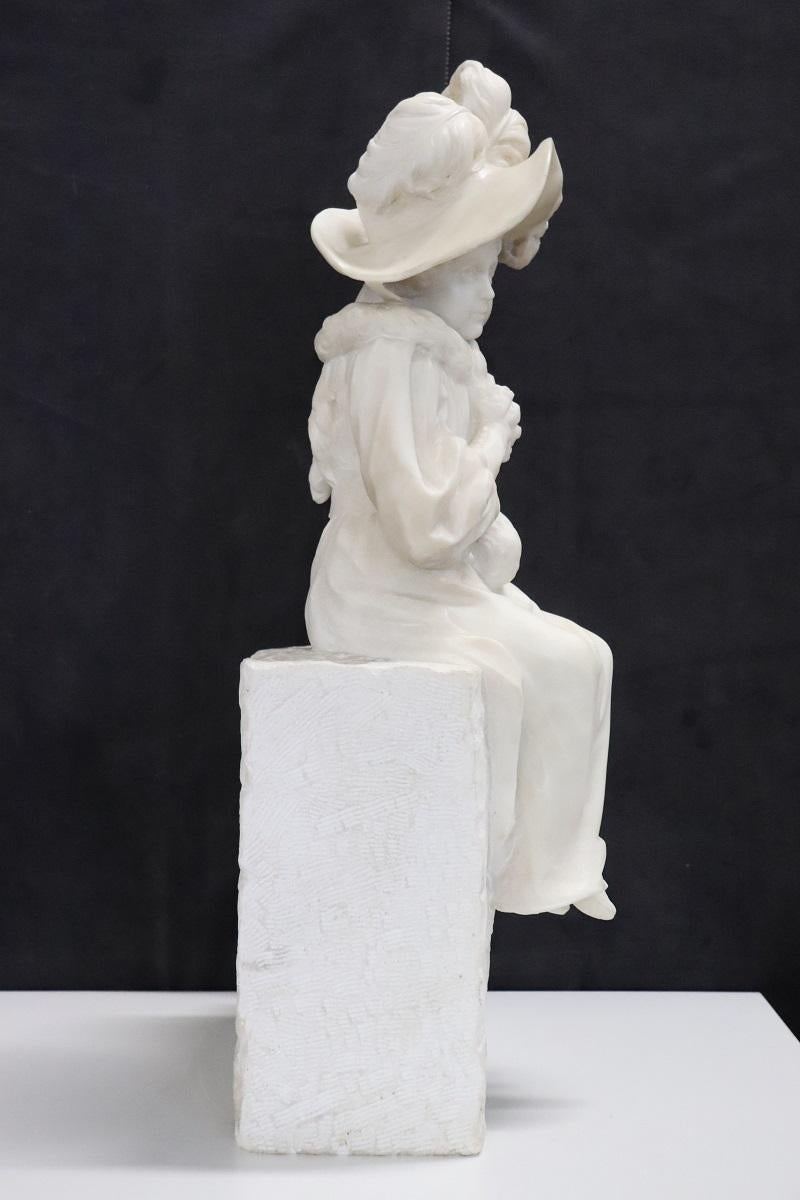 Scultura antica in marmo bianco italiana della fine del XIX secolo In condizioni buone a Casale Monferrato, IT