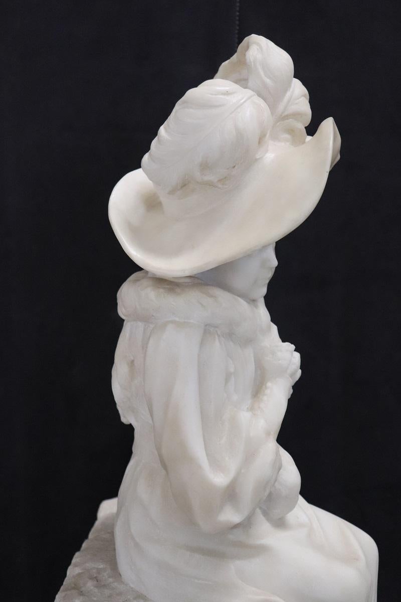 Marmo Scultura antica in marmo bianco italiana della fine del XIX secolo