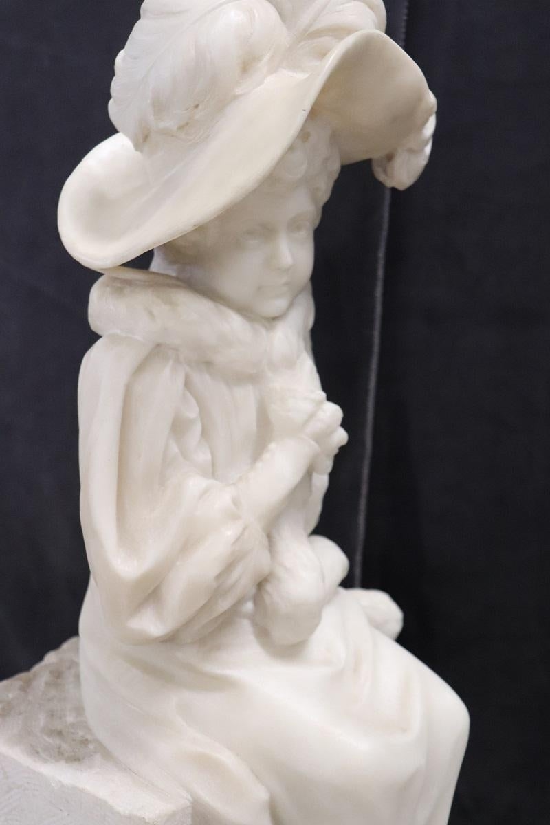 Scultura antica in marmo bianco italiana della fine del XIX secolo 1
