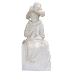 Scultura antica in marmo bianco italiana della fine del XIX secolo