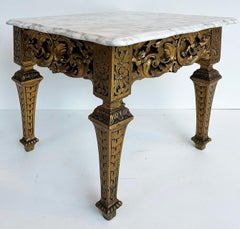 Italian Late 19th-Early 20th Century Louis XVI Style Giltwood and Marble Table