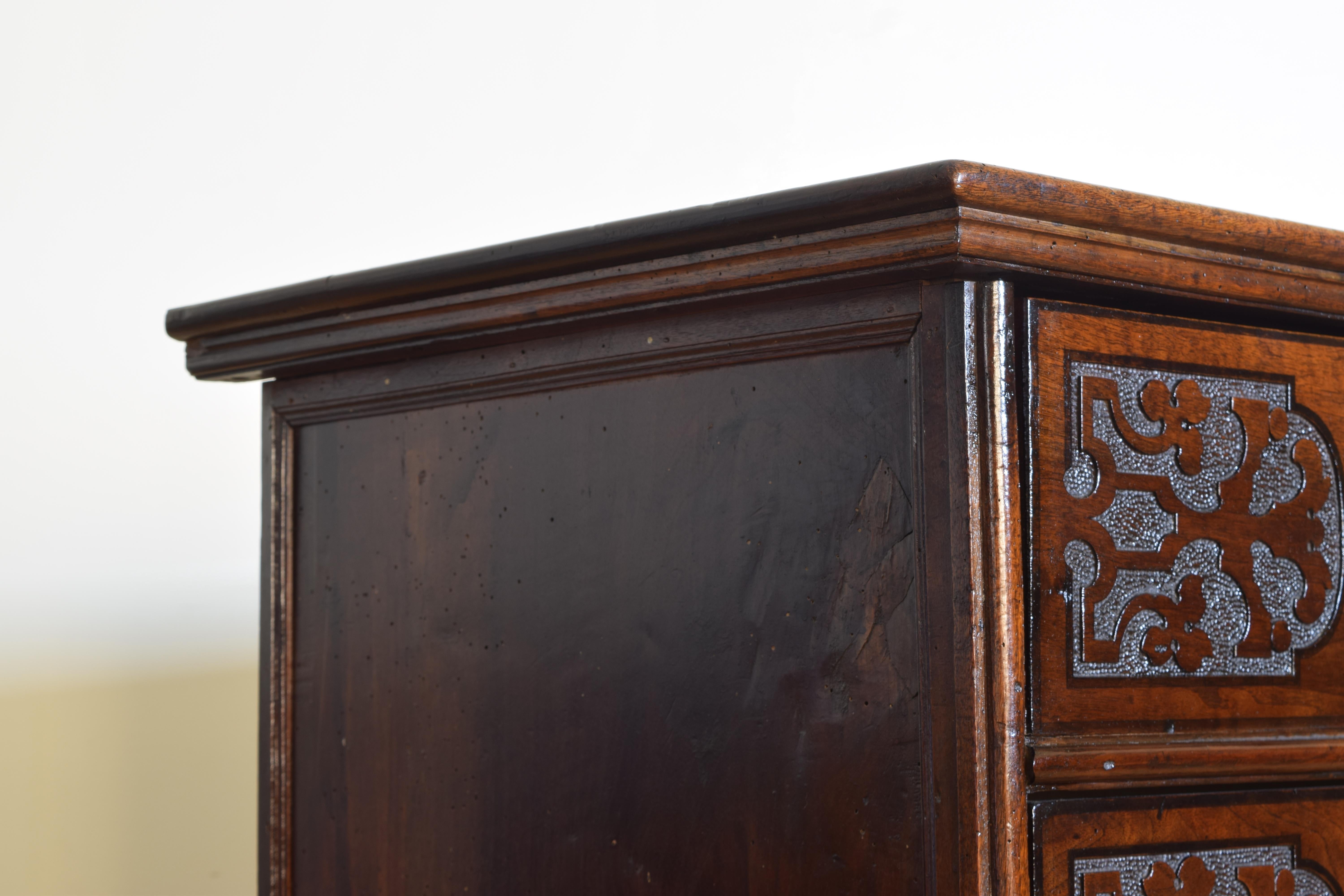 Italian Late Baroque Carved Walnut Secretary Commode 3