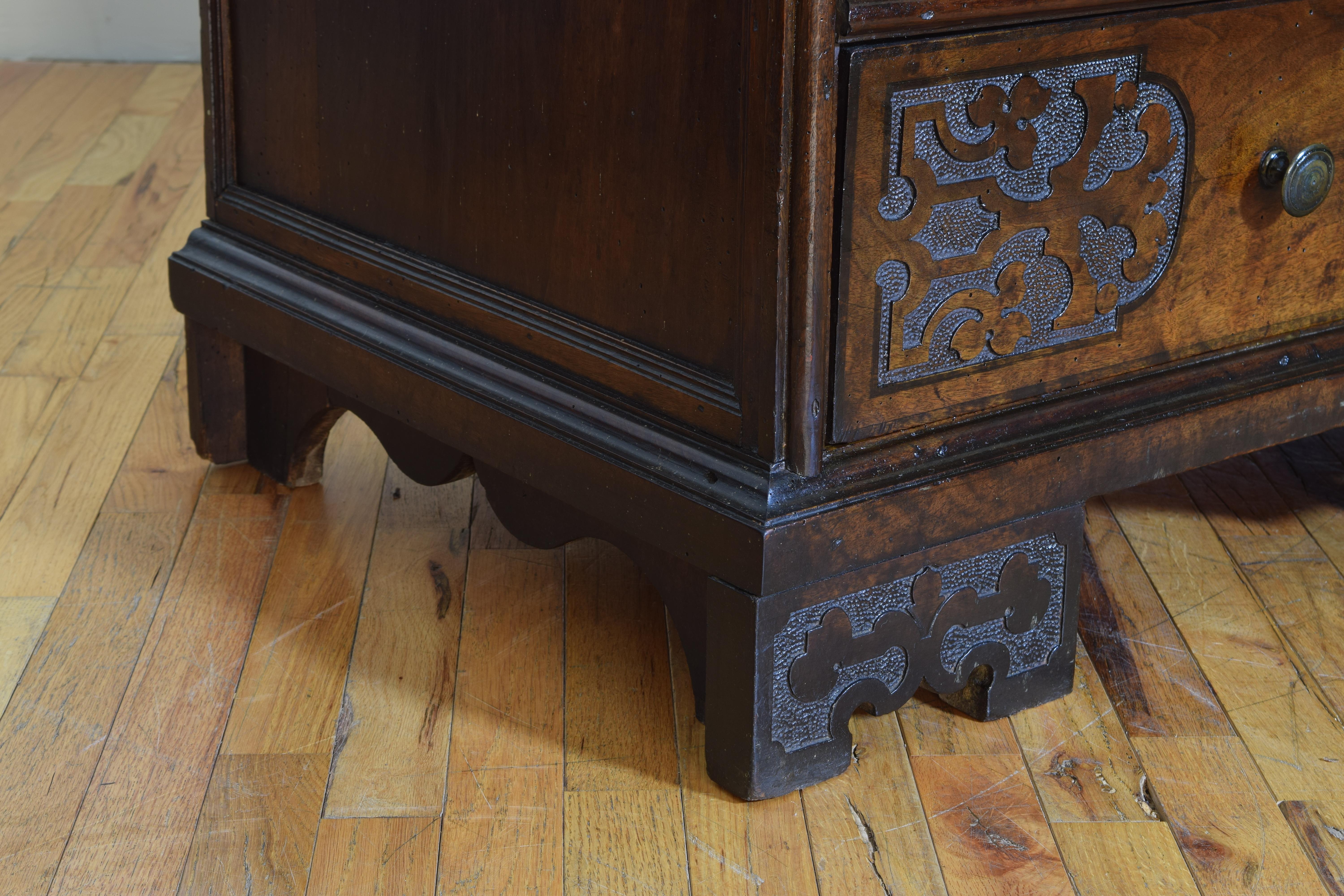 Italian Late Baroque Carved Walnut Secretary Commode 5