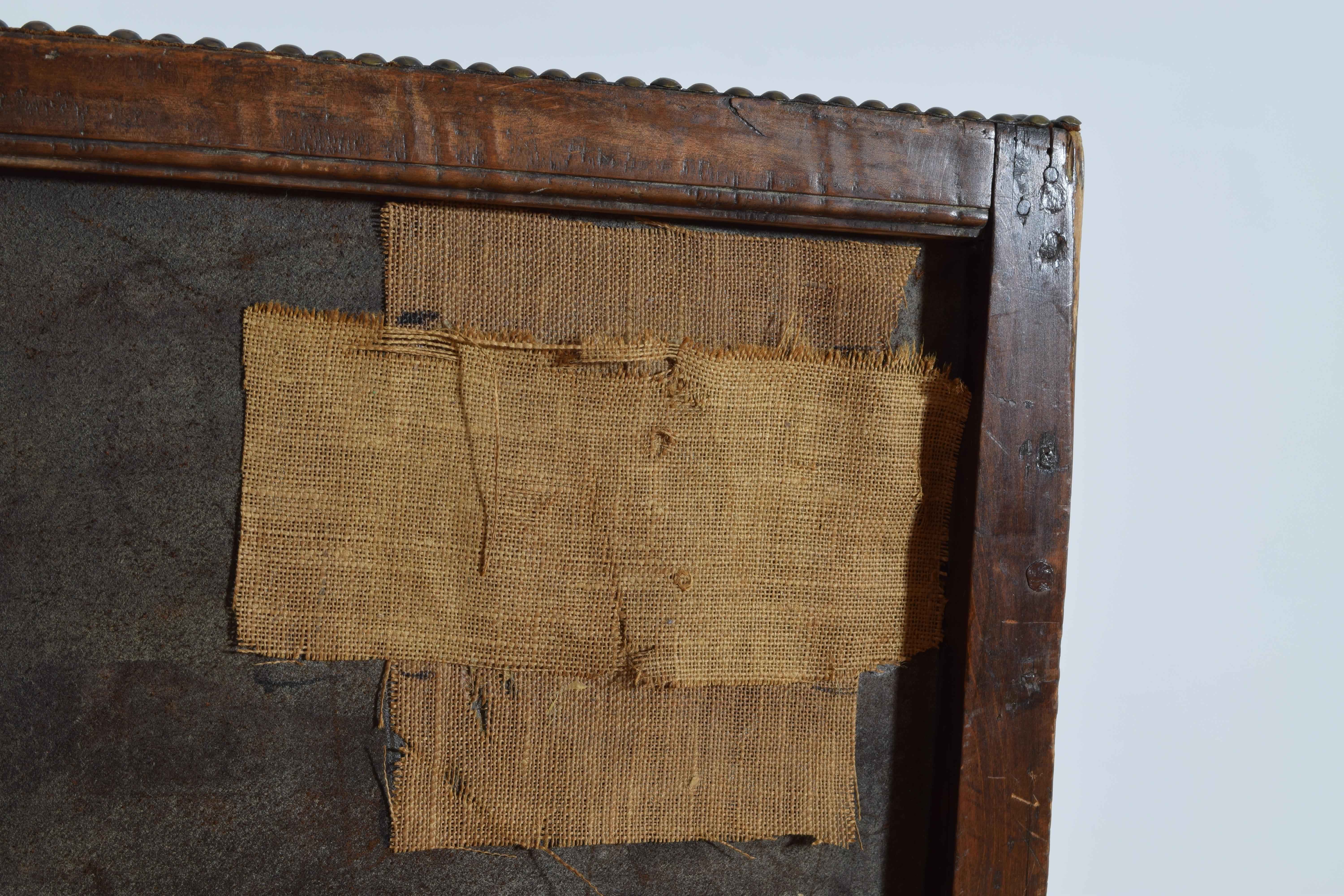 Poltrona italienne en noyer et cuir, vers 1700, période baroque tardive en vente 1