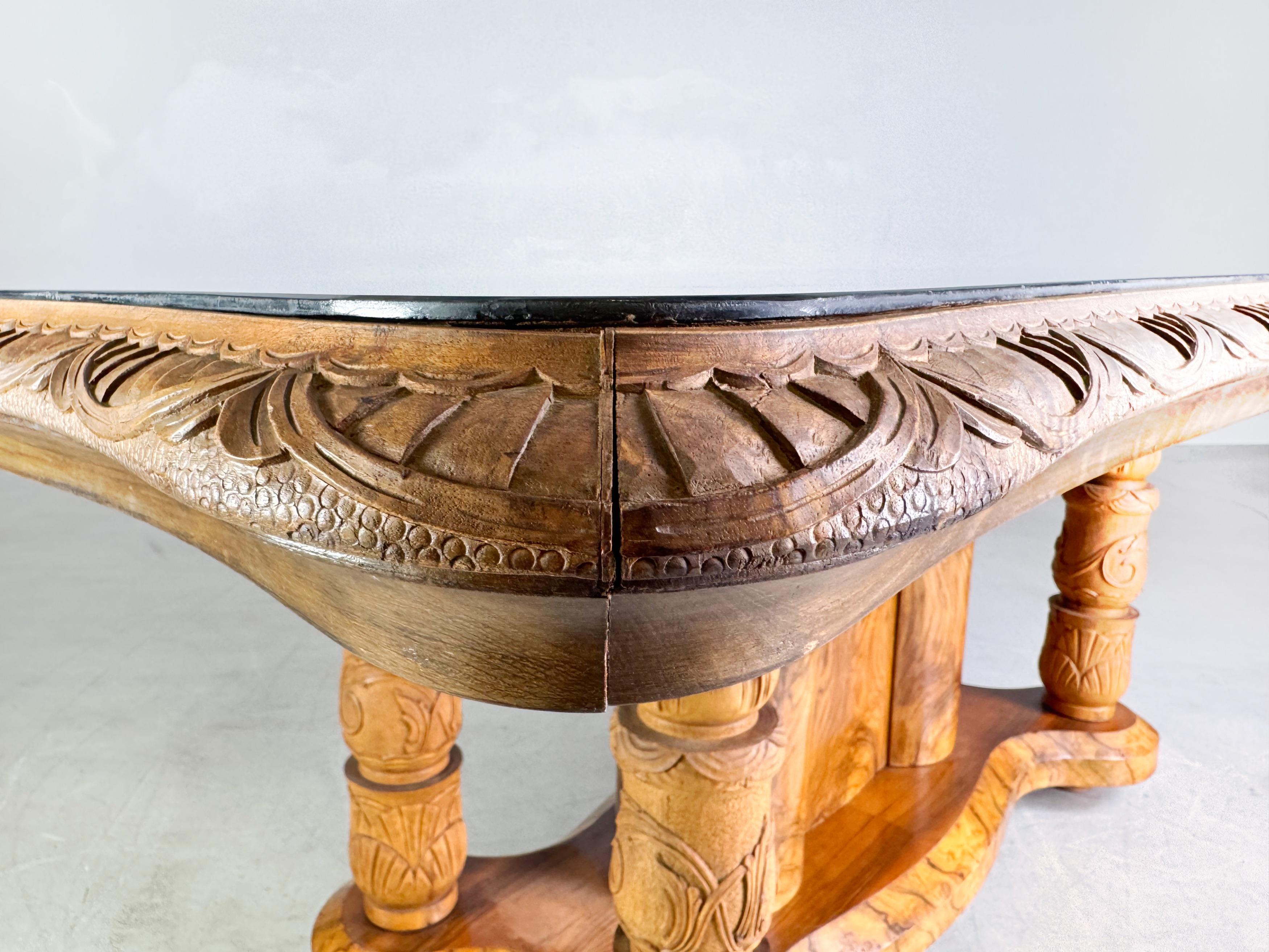 Table de salle à manger italienne rococo baroque tardif Mobili Cantù noyer 1920 en vente 3