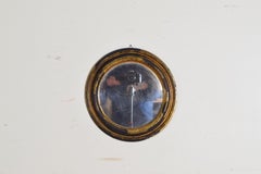 Italian Late Baroque Round Parcel-Gilt & Rolled Silver Mirror, Late 17th Century