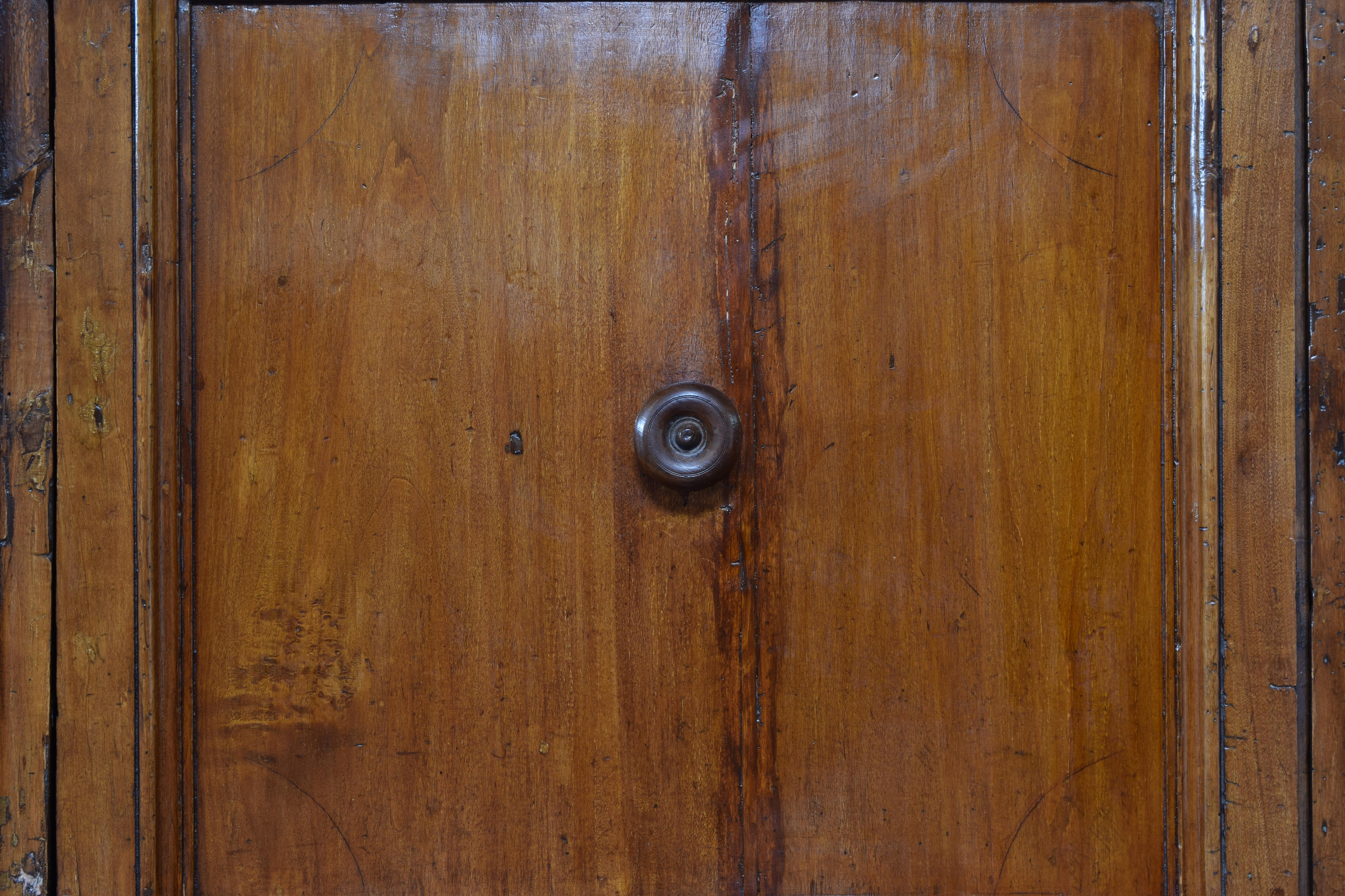 Crédence italienne en bois de sapin teinté de style baroque tardif à un tiroir et deux portes, début du XVIIIe siècle. en vente 4