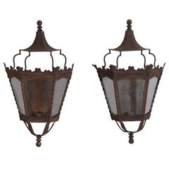 Italian Late Neoclassic Iron, Metal,
Mirrored Lantern-Form Sconces, Mid-19th C Italian Late Neoclassic Iron, Metal,
Mirrored Lantern-Form Sconces, Mid-19th C