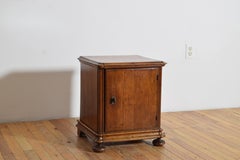 Italian Late Neoclassic Light Walnut 1-Door Cabinet or Side Table, ca. 1835