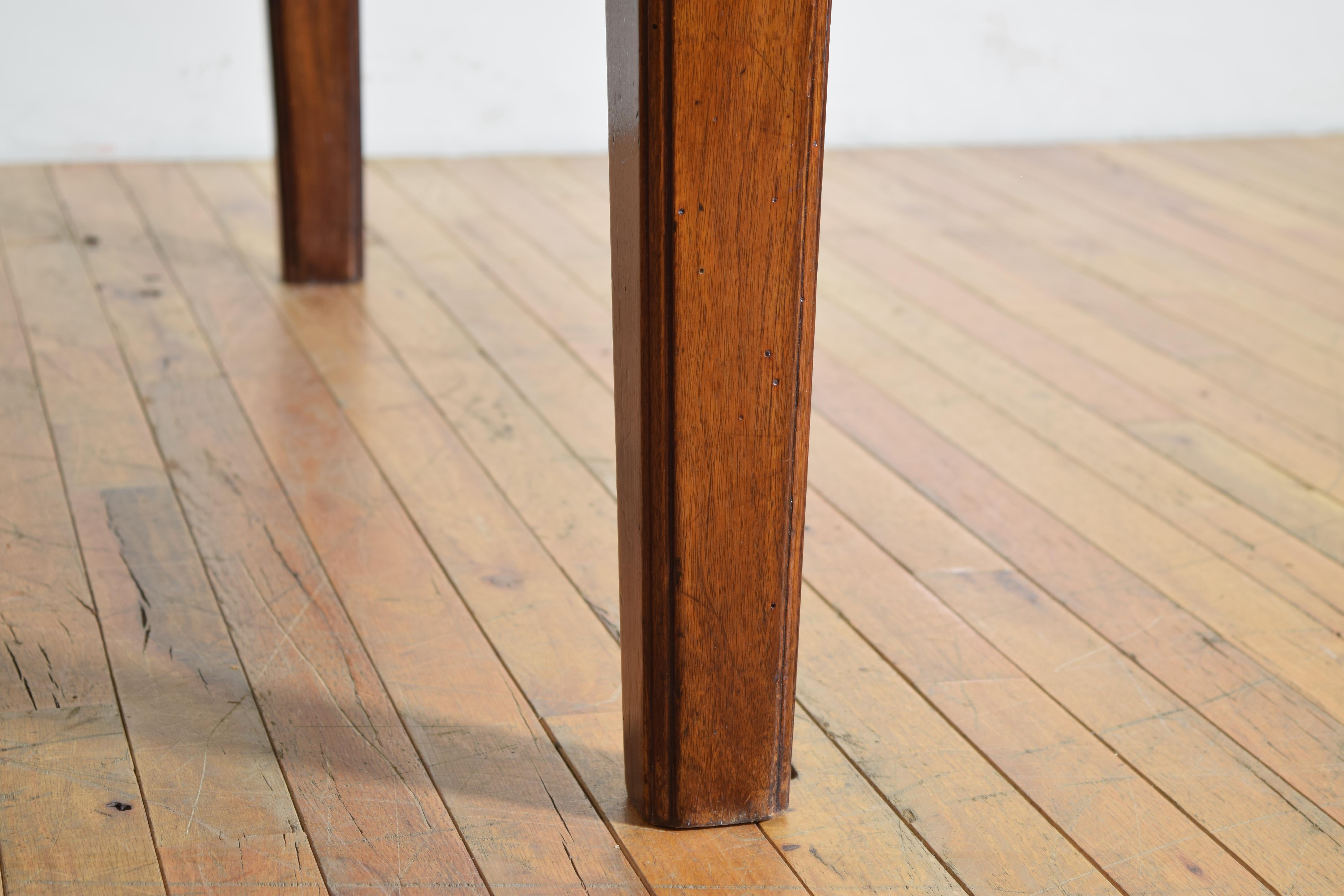 Italian Late Neoclassic Solid Walnut Metamorphic Kitchen Dining Table, ca. 1840 For Sale 6
