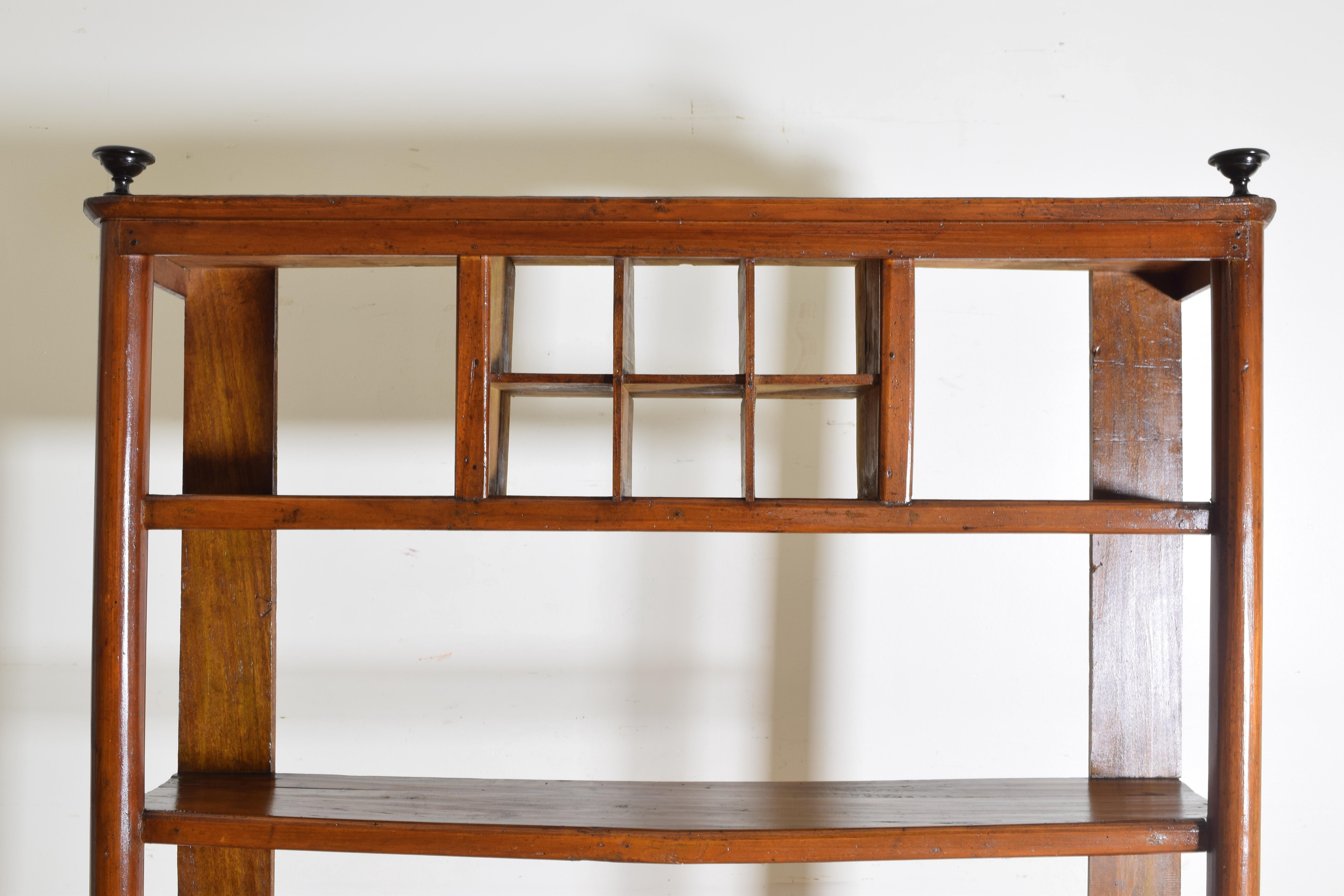 Italian Late Neoclassic Walnut Étagère with Two Side Drawers, Mid-19th Century 1