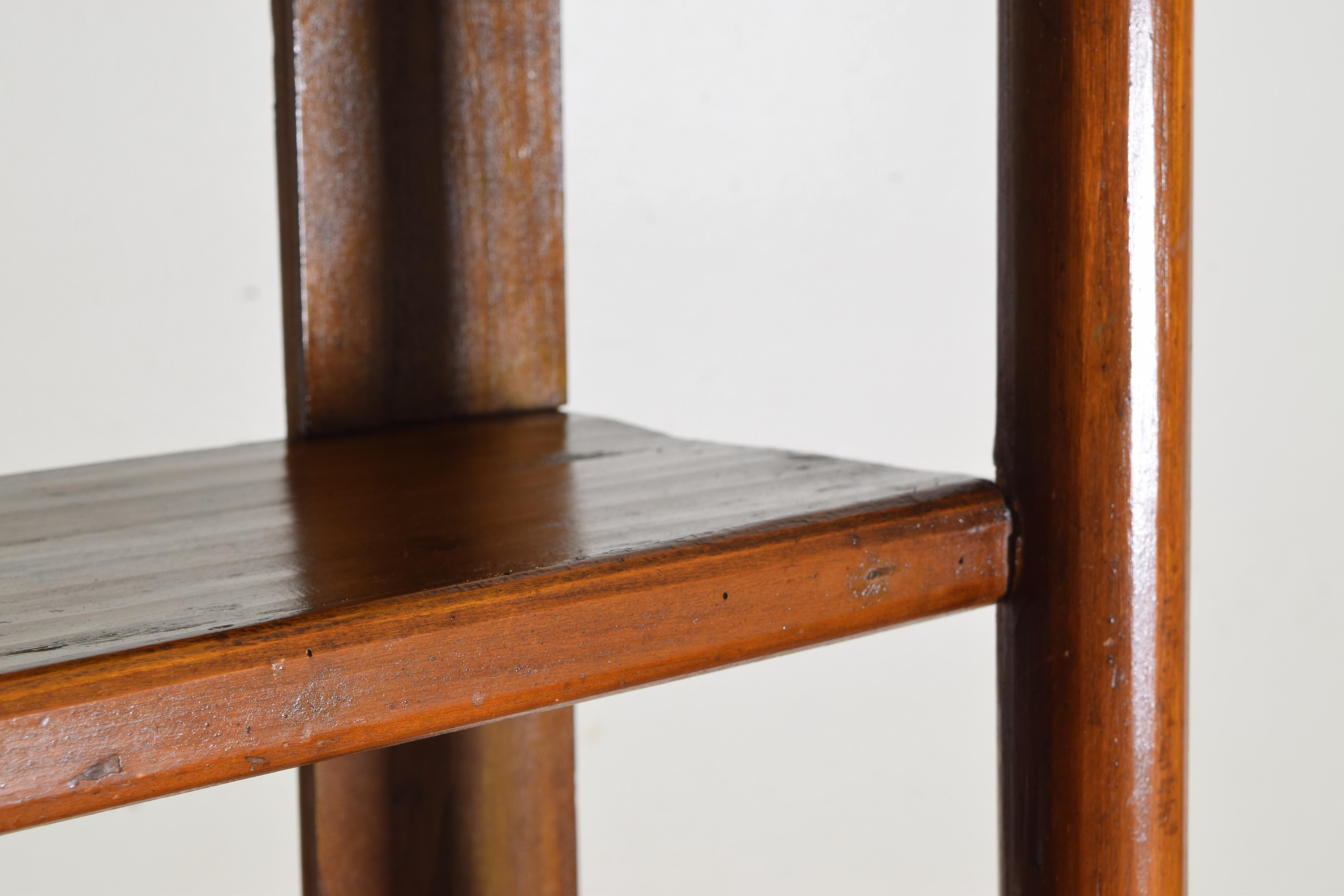 Italian Late Neoclassic Walnut Étagère with Two Side Drawers, Mid-19th Century 4