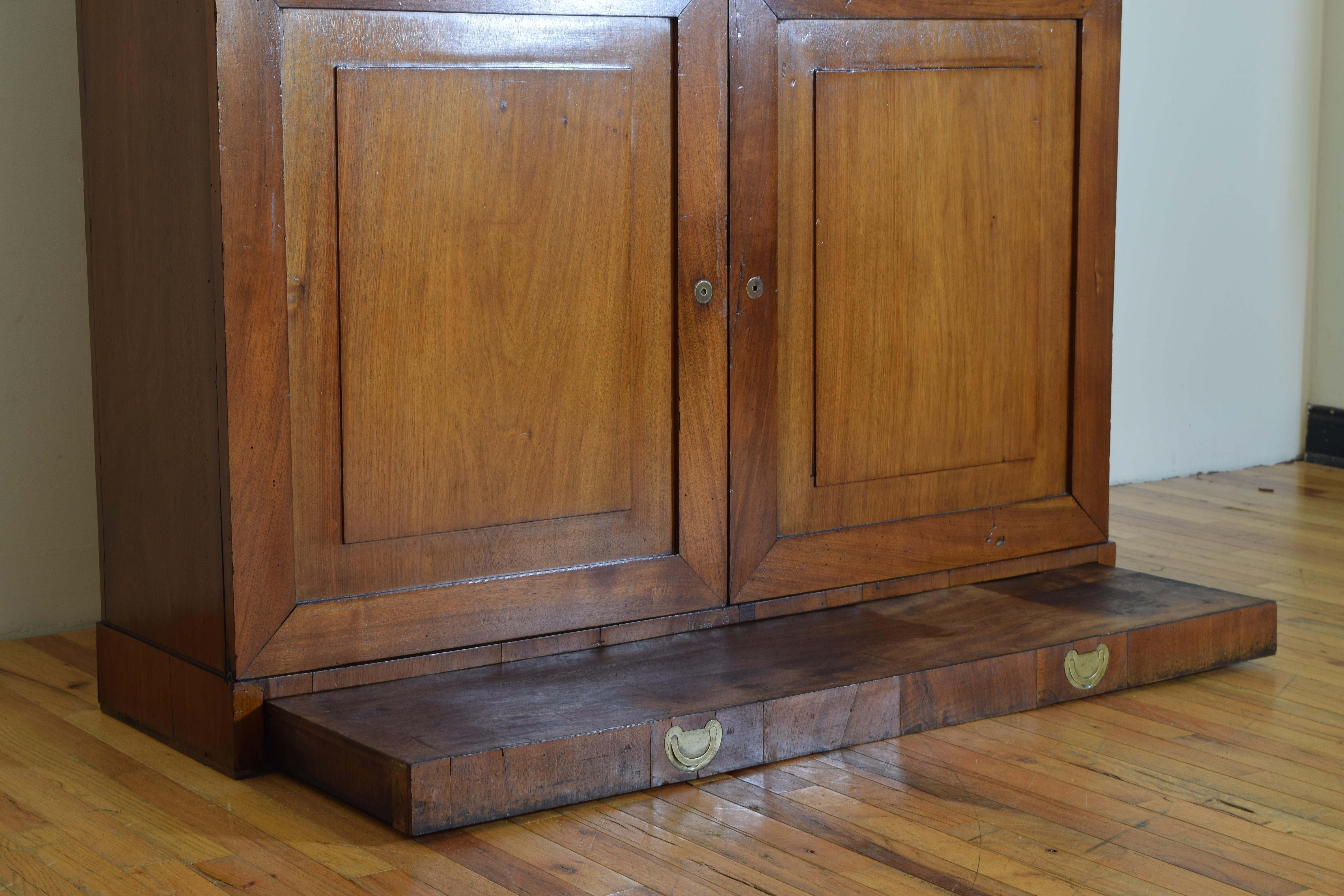 Italian Late Neoclassic Walnut & Marble 2-Piece Altar Cabinet, Mid 19th Century For Sale 8