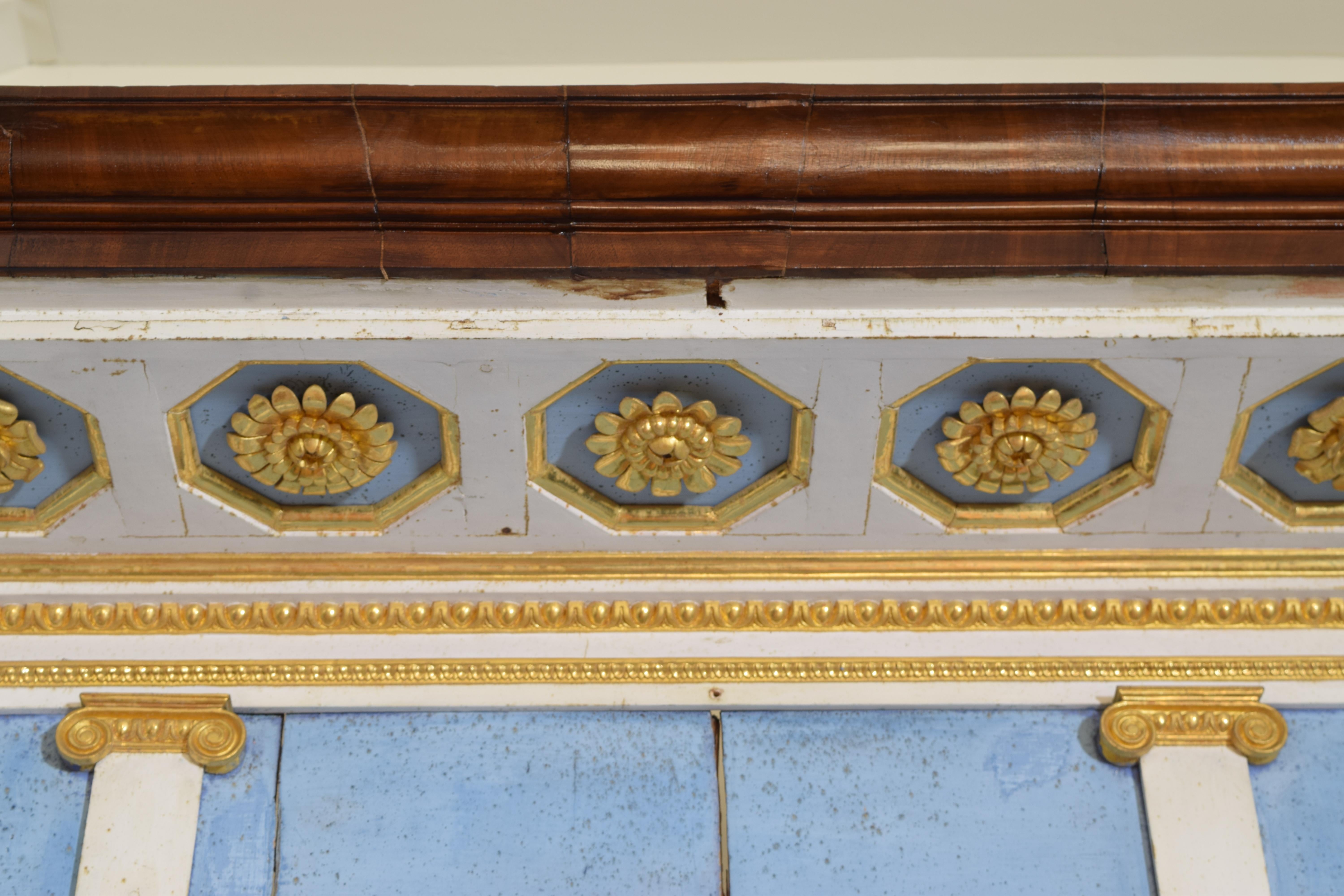 Italian Late Neoclassic Walnut & Marble 2-Piece Altar Cabinet, Mid 19th Century For Sale 10