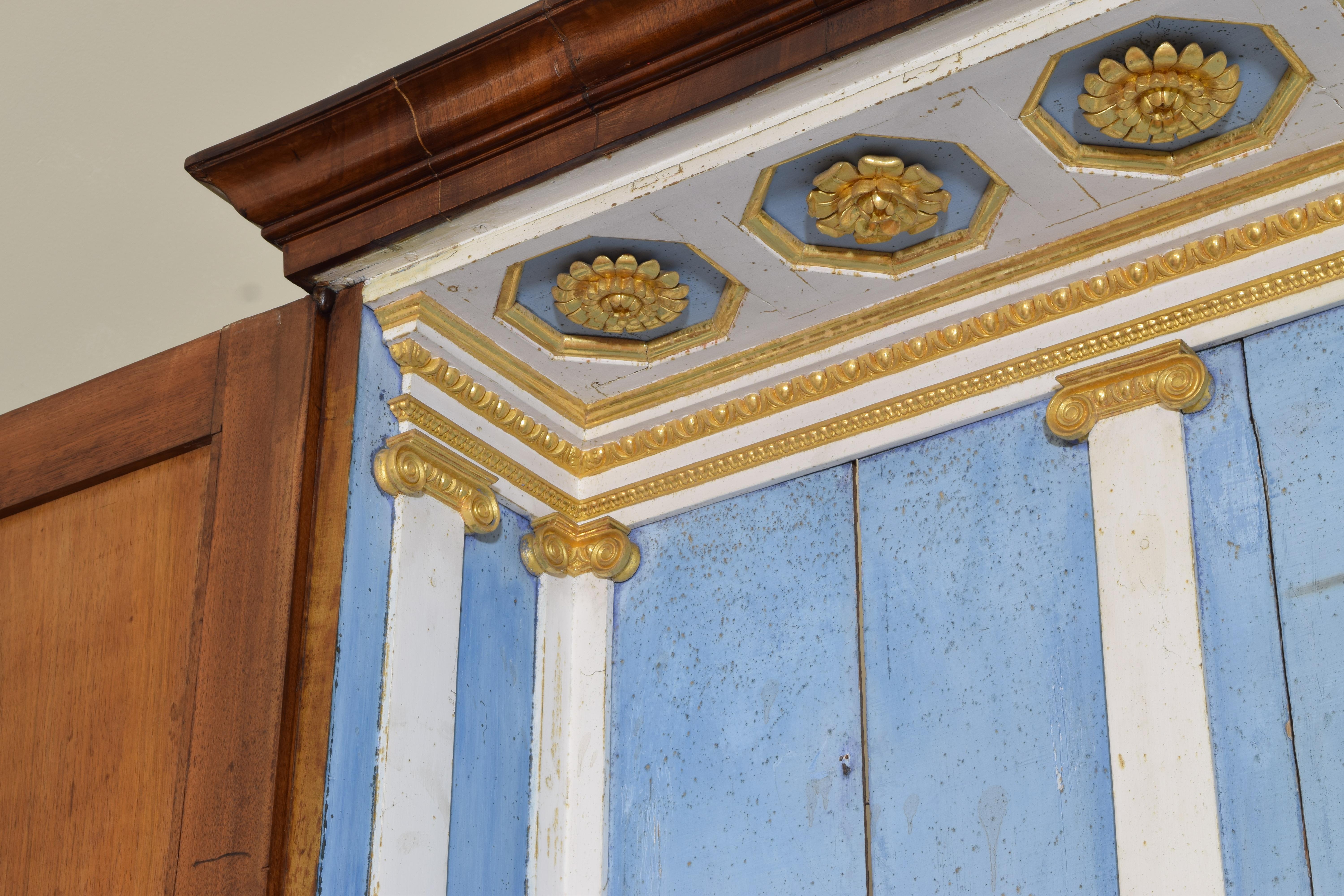 Italian Late Neoclassic Walnut & Marble 2-Piece Altar Cabinet, Mid 19th Century For Sale 12