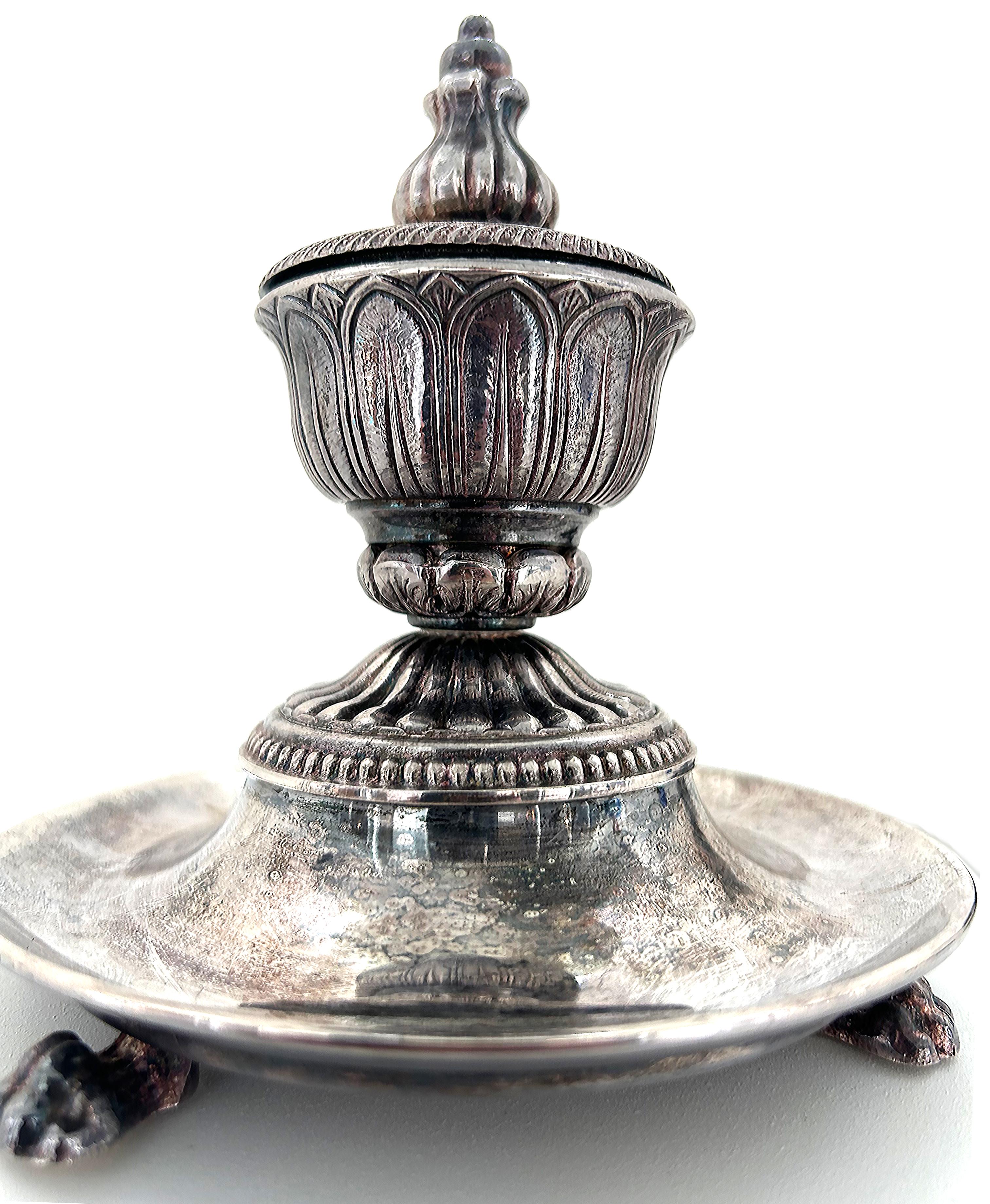Contemporary Italian Laudarte Silver Plate Incense Burner Trays Designed by Giovanni Malerba For Sale