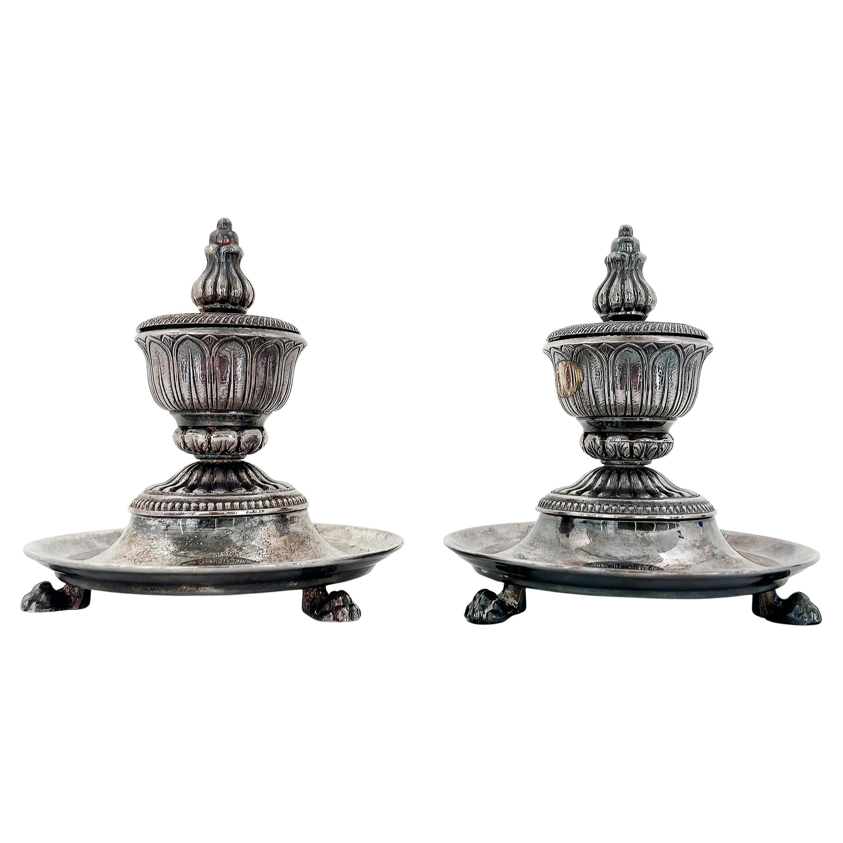 Italian Laudarte Silver Plate Incense Burner Trays Designed by Giovanni Malerba For Sale
