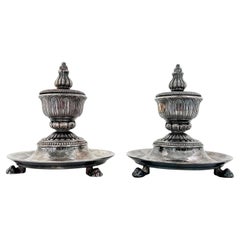 Italian Laudarte Silver Plate Incense Burner Trays Designed by Giovanni Malerba