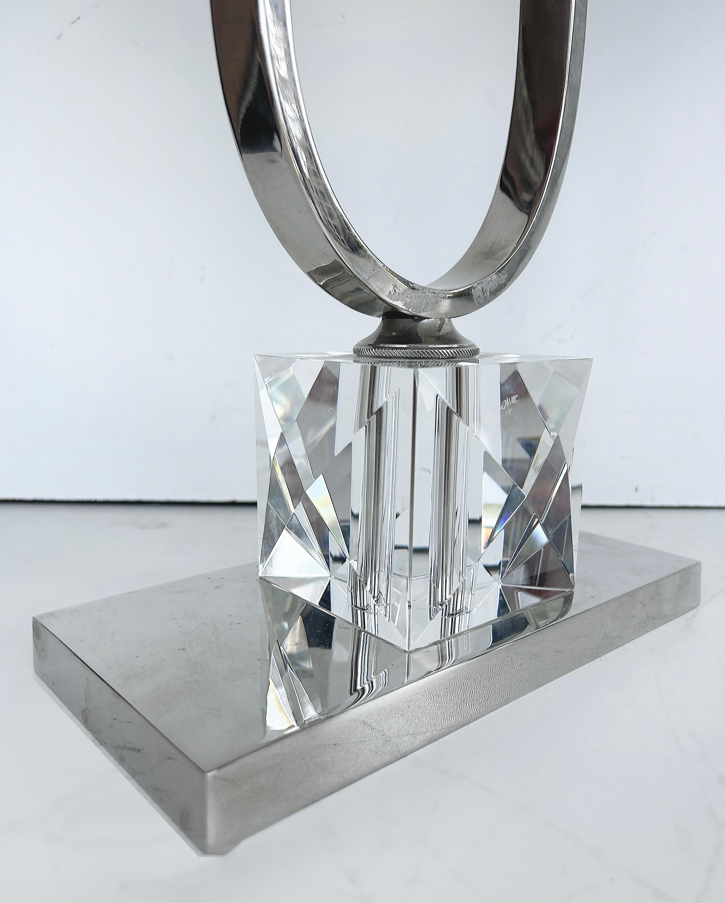 Italienische Laudarte SRL Chrom-Kristall-Tischlampen, unbenutztes Paar, Ausstellungsraum, Paar im Angebot 4