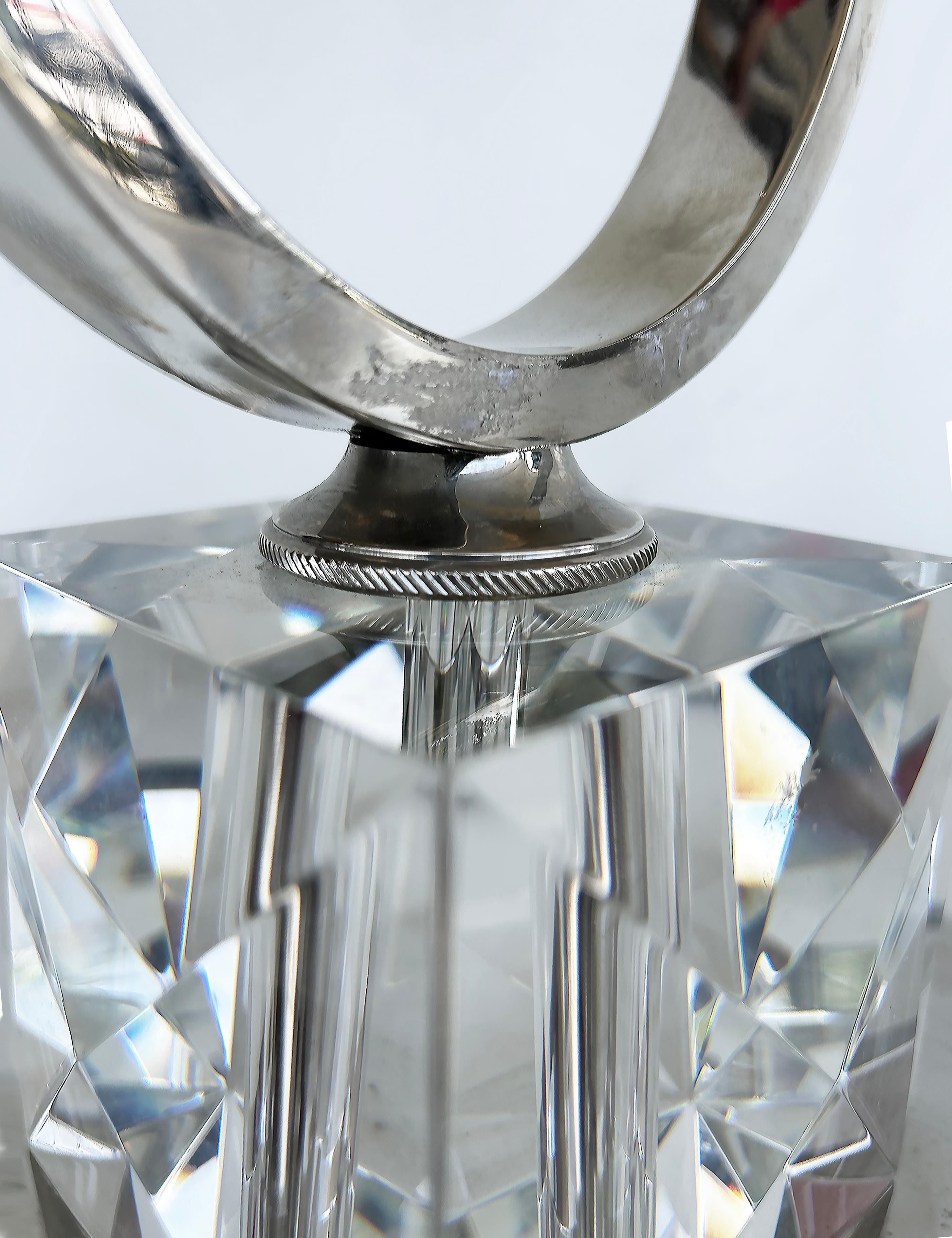 Italienische Laudarte SRL Chrom-Kristall-Tischlampen, unbenutztes Paar, Ausstellungsraum, Paar im Angebot 5