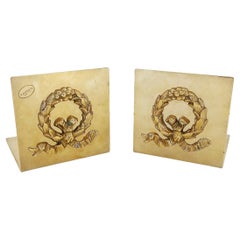 Sujetalibros italiano Laudarte SRL Corona de bronce dorado de Giovanni Malerba