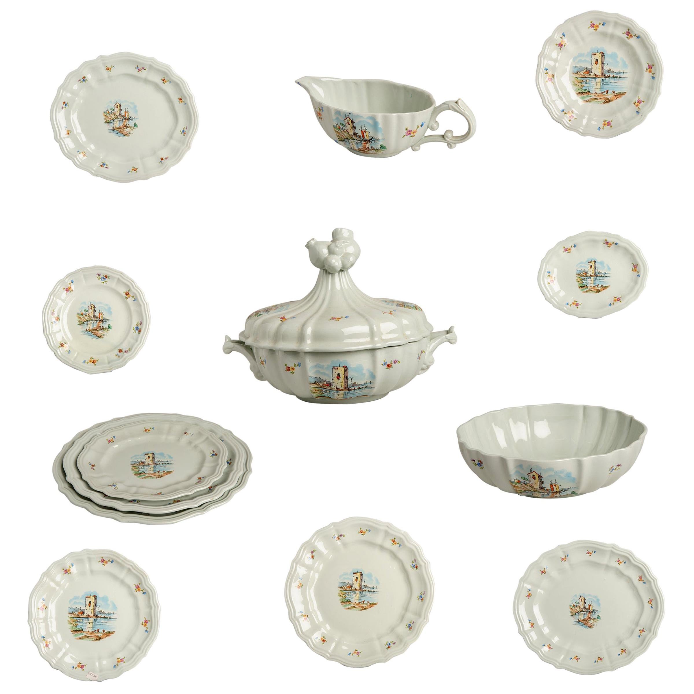 Italian  Vintage Laveno Service 44 Pieces For Sale