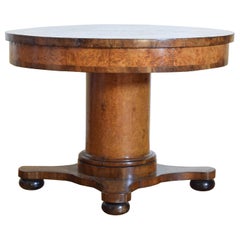 Italian, Lazio, Neoclassical Period Walnut Veneered Center Table, circa 1840