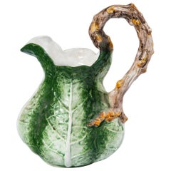 Italian Leaf Form Ceramic Pitcher