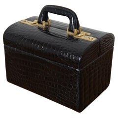 Retro Italian Leather Alligator Travel Case Creazioni Parapini Antonio da Pescara