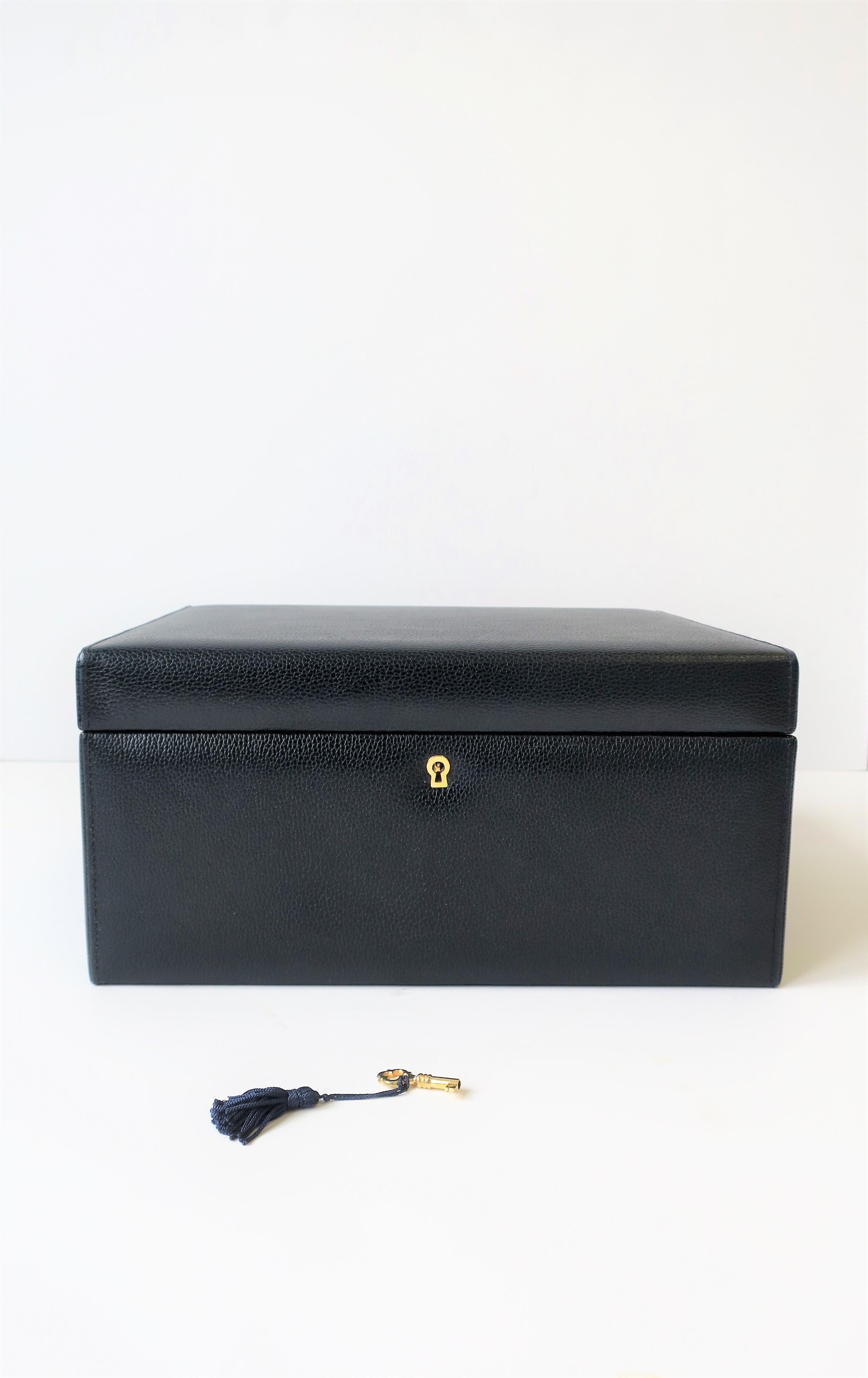 Italian Leather and Suede Jewelry Box In Good Condition In New York, NY