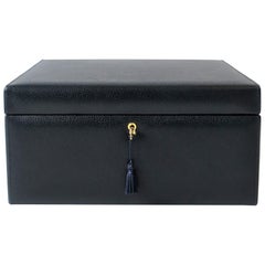 Scatola per gioielli in pelle e camoscio italiano