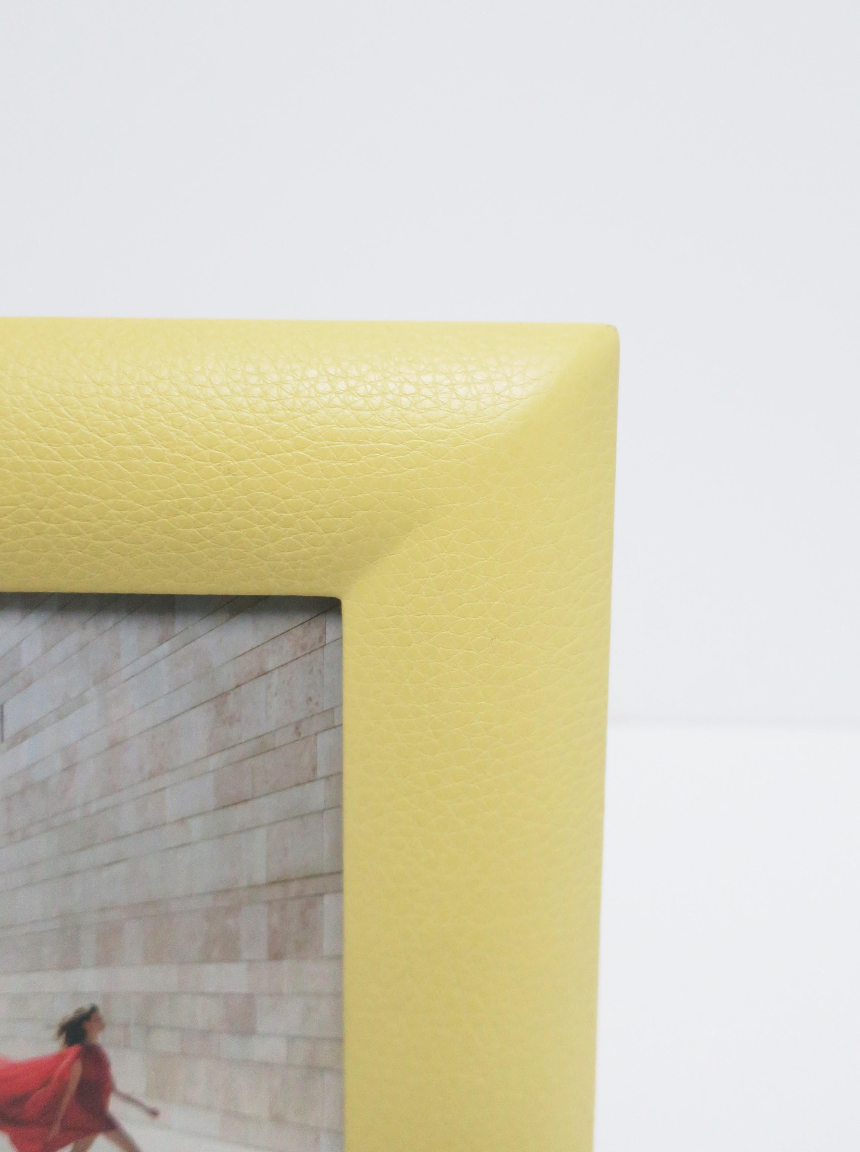 Italian Yellow Leather and Suede Picture Frame For Sale 5
