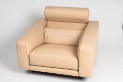 Fauteuil italien en cuir par Claudio Salocchi