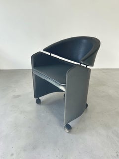 Italian Leather Armchair on Casters by Matteo Grassi, 1990s