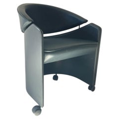 Italian Leather Armchair on Casters by Matteo Grassi, 1990s