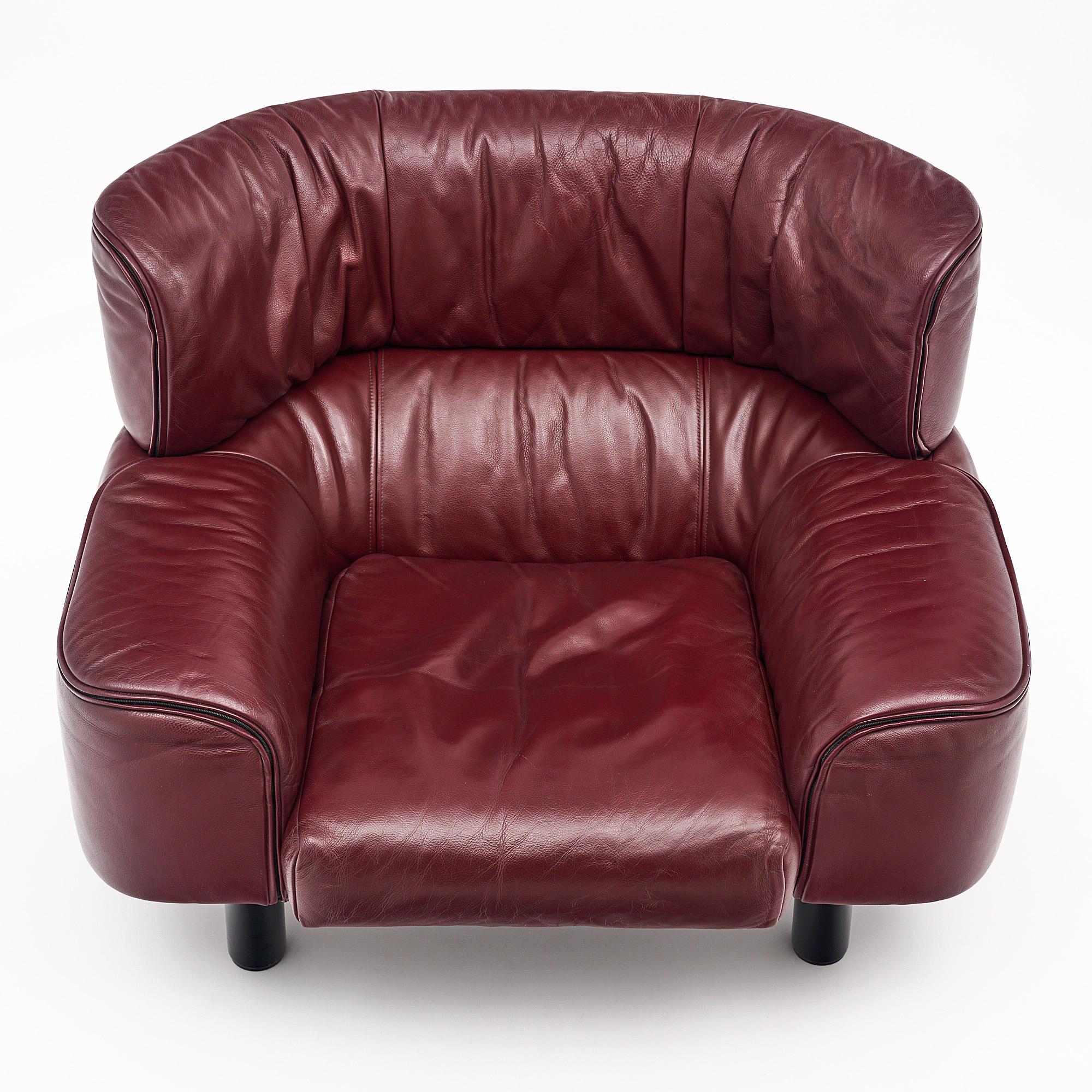 Italian Leather Armchairs by Cassina  2