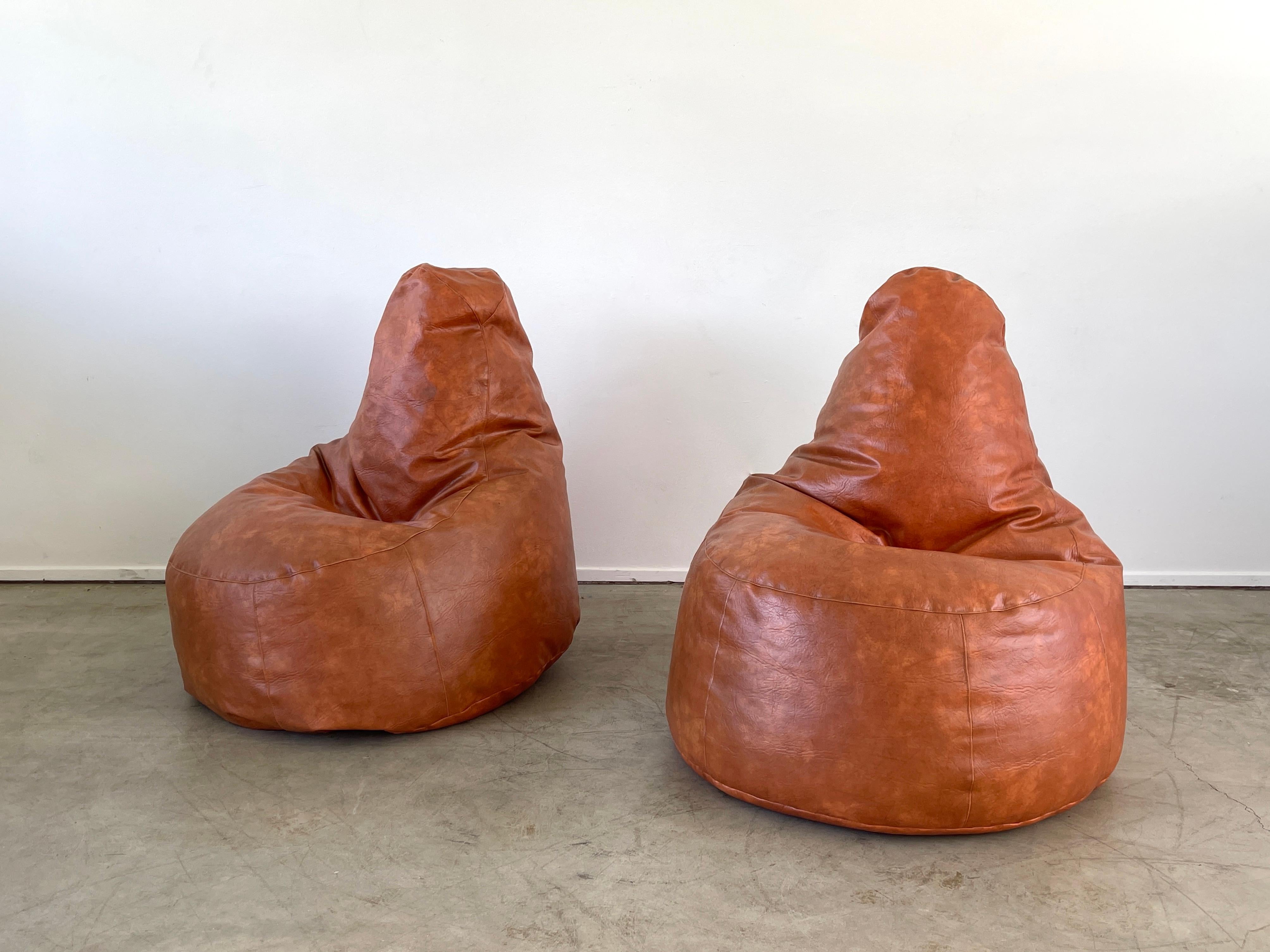 1970's Italian leather beanbag chairs by Cesare Paolini, Piero Gatti, Franco Tedoro
Priced individually.