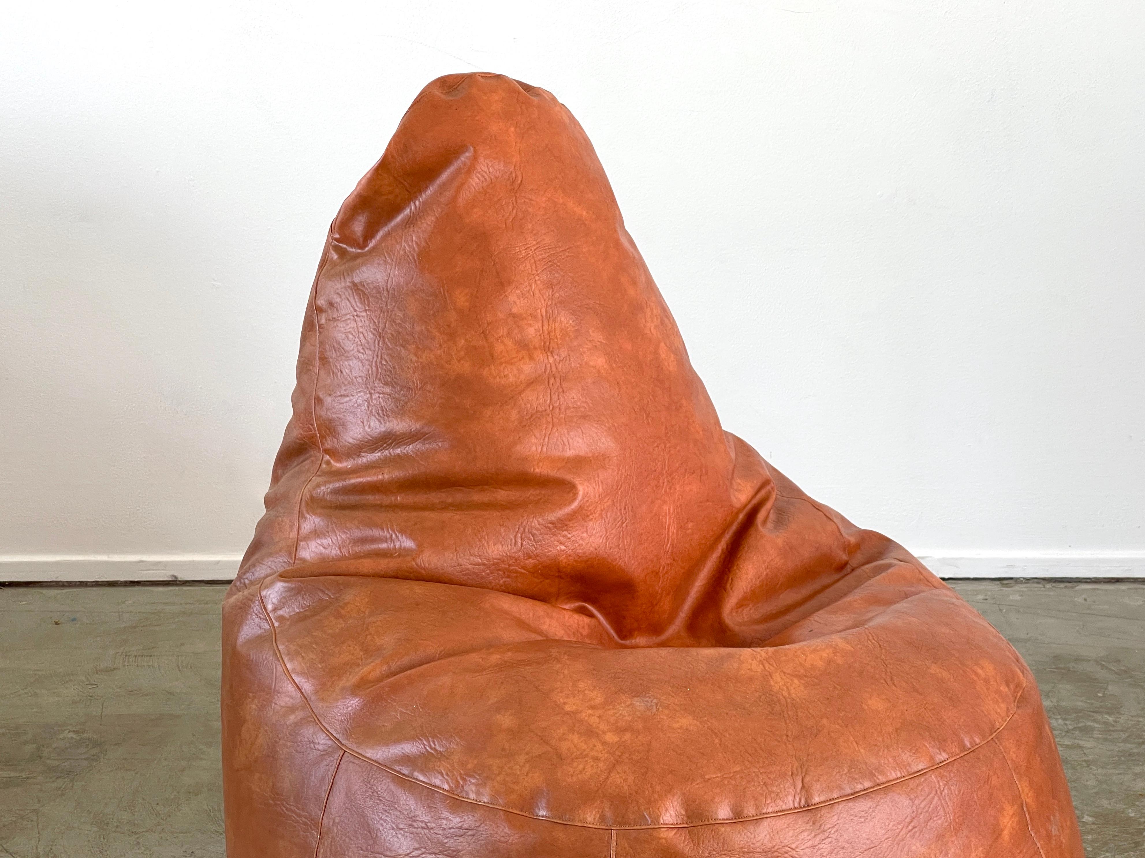 Late 20th Century Italian Leather Beanbag Chairs