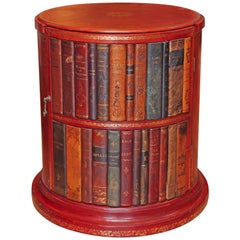 Italian Leather Book Drum Table