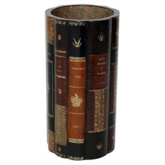 Italian Leather Bound Books Umbrella Stand